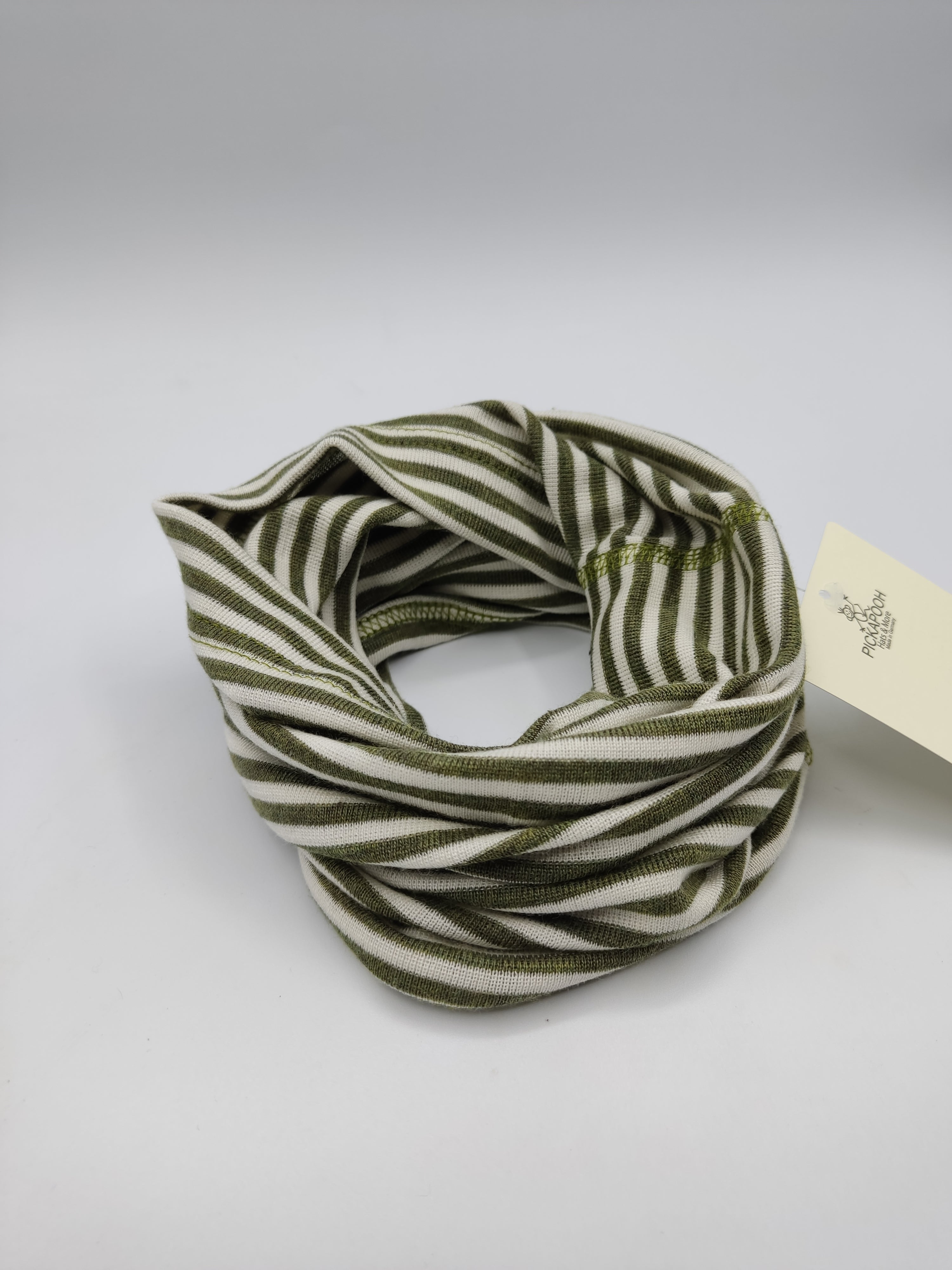 Scaldacollo in lana e seta per bambino e adulto // riga Oliva